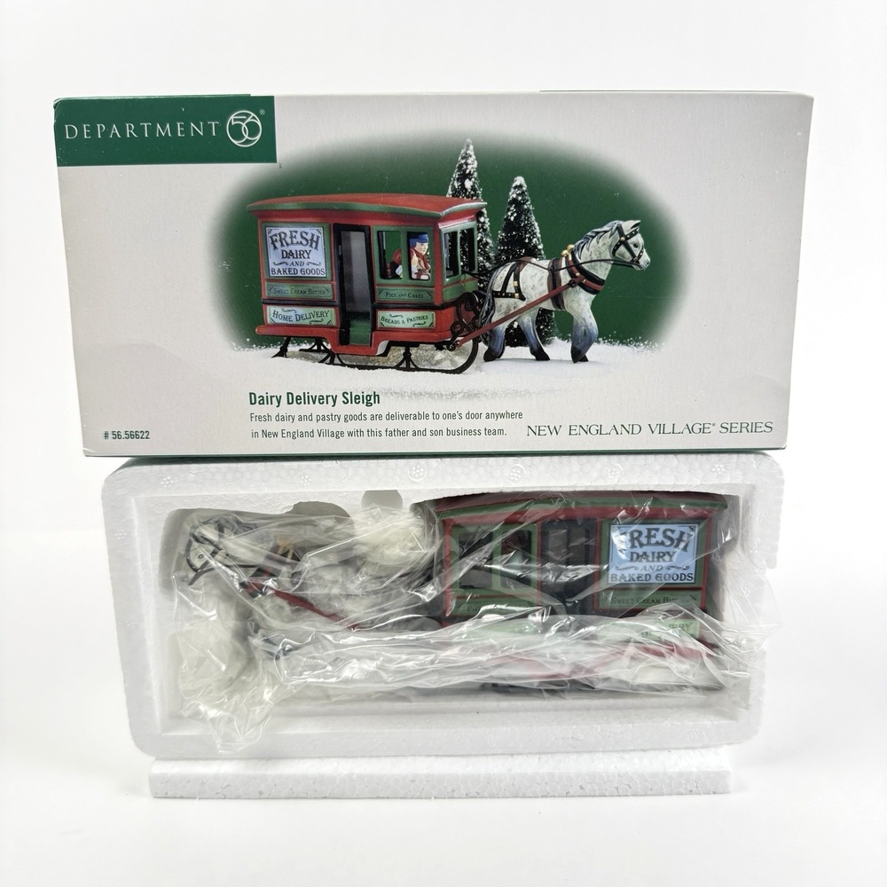 Dept 56 Dairy Delivery Sleigh New England Heritage Village Series Horse 56622